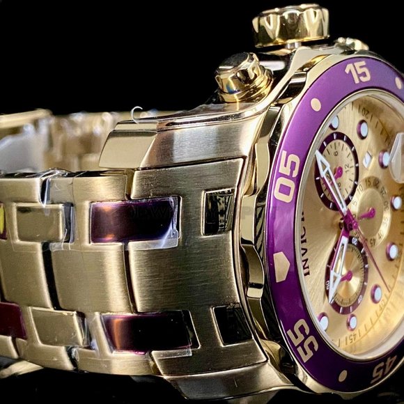 NEW Invicta Pro Diver 48MM Gold Dial Quartz Gold Bracelet Watch - Picture 3 of 10